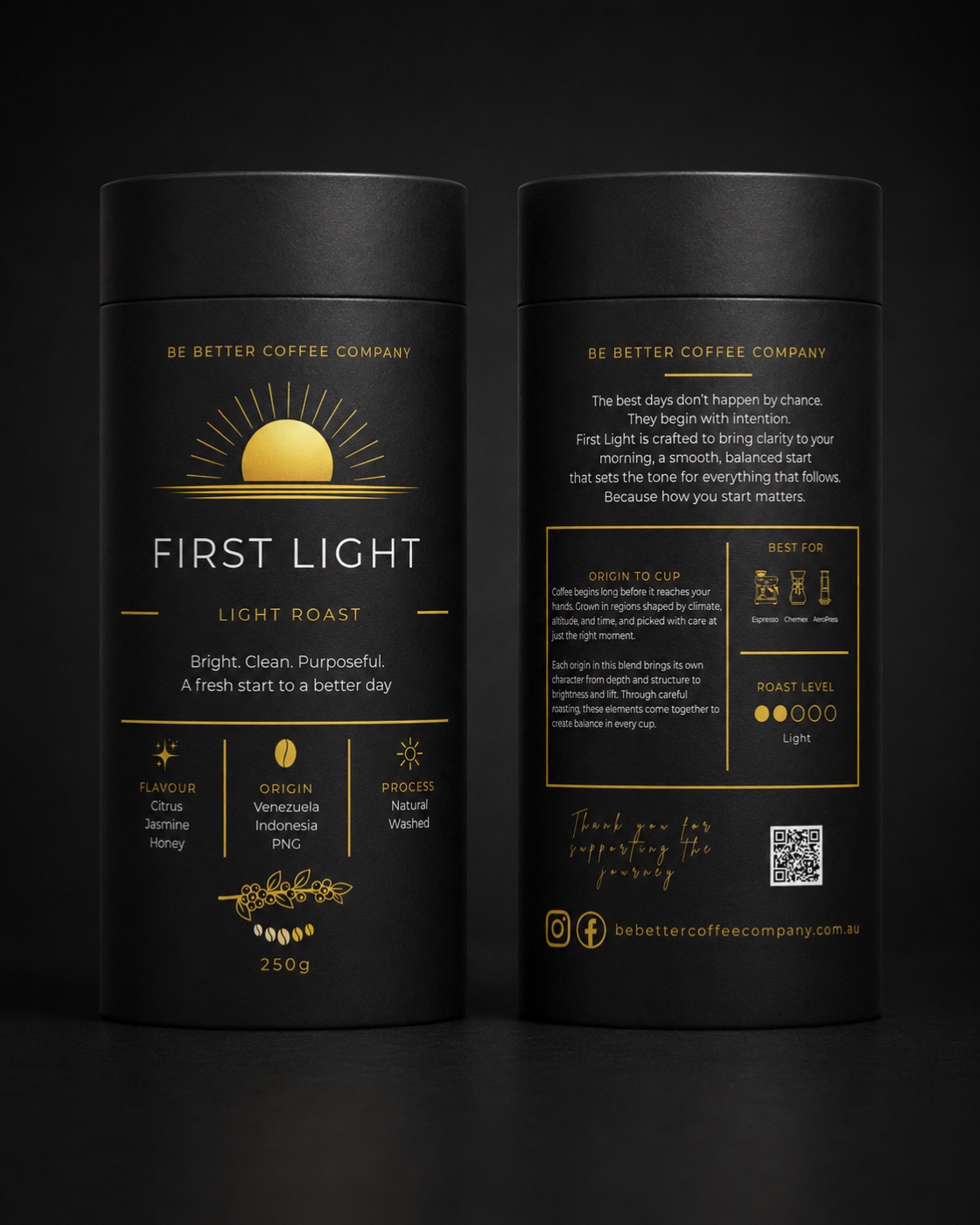 First Light coffee tube